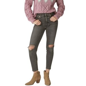 NWOT Lucky Brand Bridgette High Rise Skinny Jean in Eclipse Destruction Grey 29